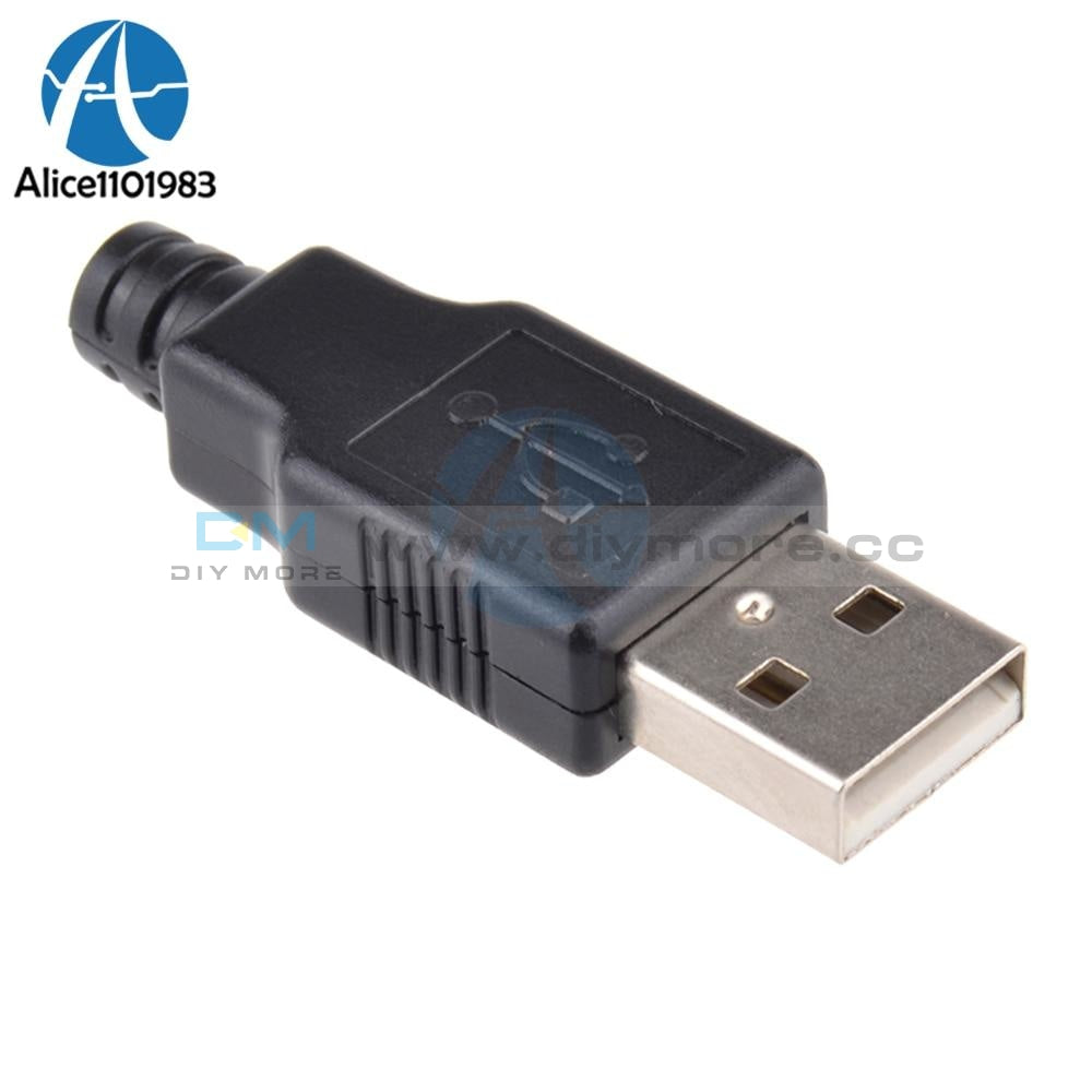 10Pcs Usb2.0 Type A Plug 4 Pin Male Adapter Contor Jack&black Plastic Cover Integrated Circuits