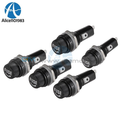 10Pcs 5*20Mm Fuse Holders 5X20Mm Black Insurance Tube Socket Holder For 5*20 Panel Mount Tools