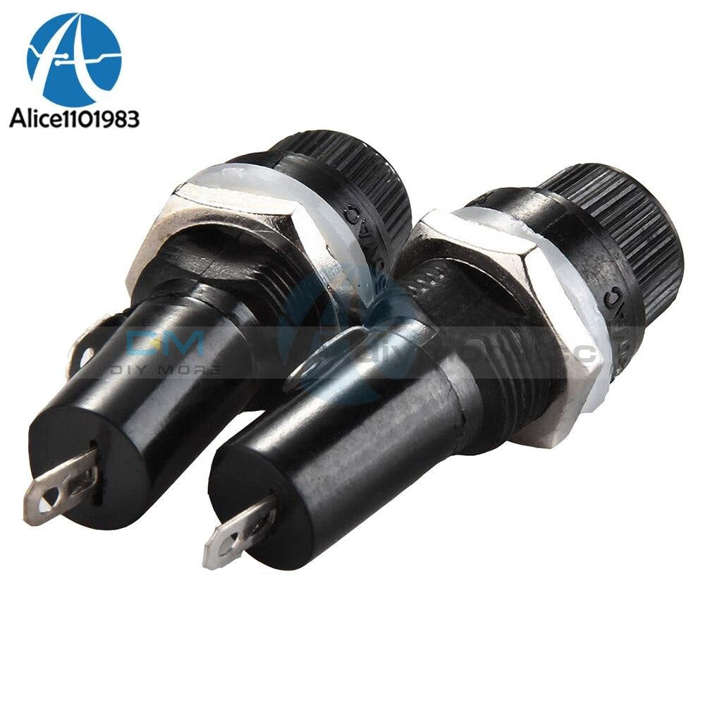 10Pcs 5*20Mm Fuse Holders 5X20Mm Black Insurance Tube Socket Holder For 5*20 Panel Mount Tools