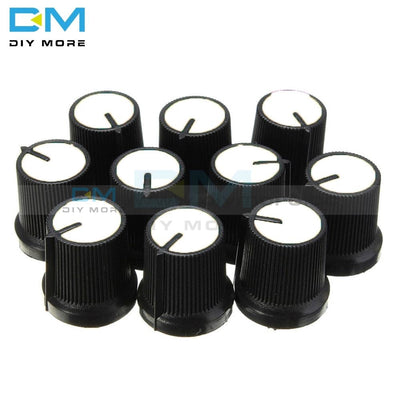 10Pcs Lot 6Mm Knob White Face Plastic For Rotary Taper Potentiometer Hole Volume Control Controller