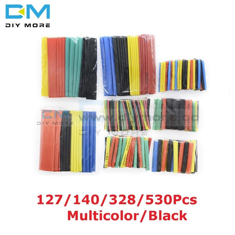 127/140/328/530Pcs Assorted Polyolefin Heat Shrink Tube Sleeve Electrical Cable Kits 8 Sizes