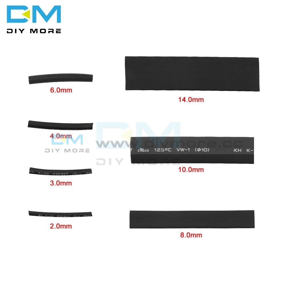 127/140/328/530Pcs Assorted Polyolefin Heat Shrink Tube Sleeve Electrical Cable Kits 8 Sizes