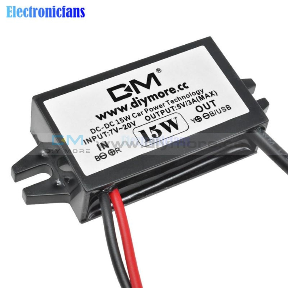 12V To 5V 3A 15W Converter Module Micro Usb Dc Car Power Step Down Output Adapter High Conversion