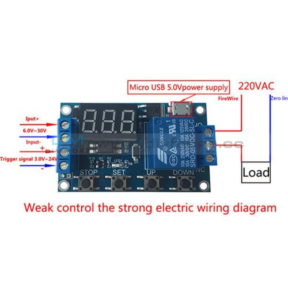 Micro USB 5V LED Automation Delay Timer Control Switch Relay Module Di ...