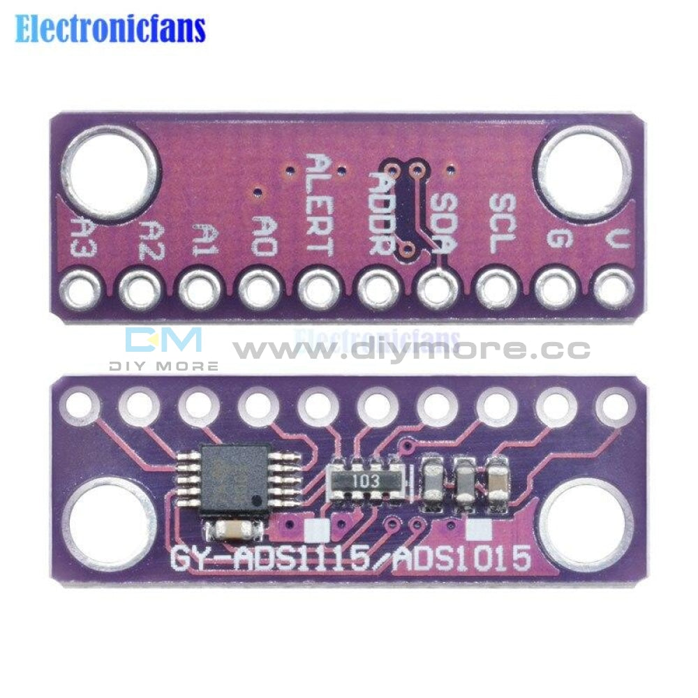 16 Bit Iic I2C 4 Channel Ads1115 Module Adc With Pro Gain Amplifier For Arduino 2V To 5V Auto Shut