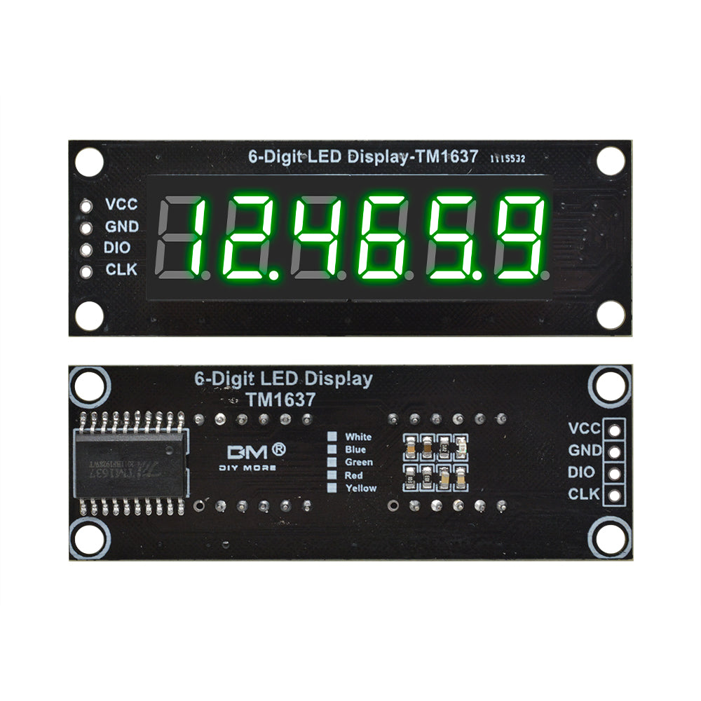0.36 / 0.56 Inch 6 Digit 8 Digit 7-segments LED Display Module TM1637 74HC595