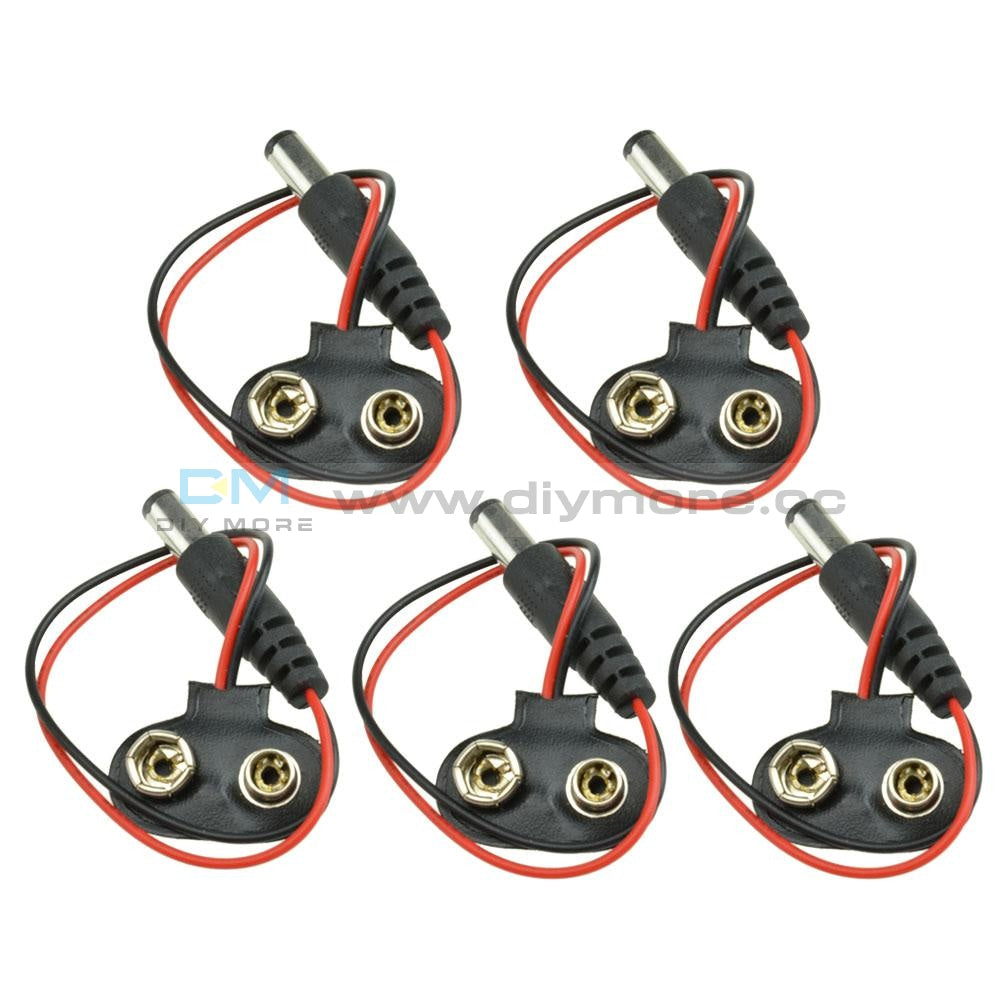 5Pcs 9V Dc T Type Battery Power Cable Barrel Jack Connector For Arduino Diy Function