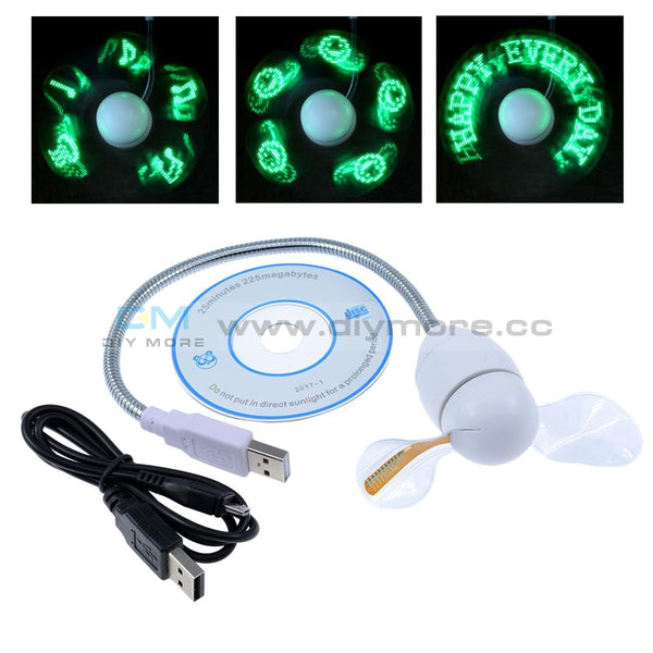 LED Clock Fan Mini USB Powered Cooling Flashing Real Time Display – diymore