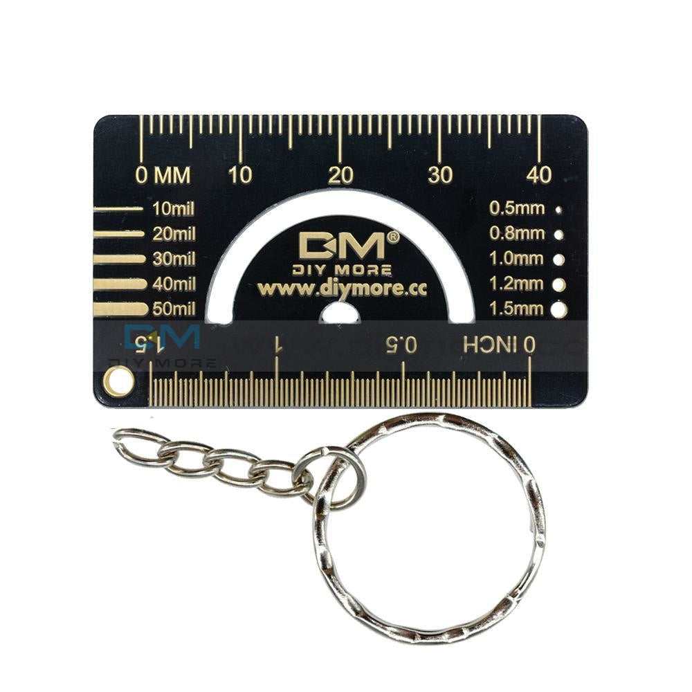 4Cm Multifunctional Fr4 Pcb Ruler Scale Measuring Tool Angle Measure Meter + Keychain For Electronic