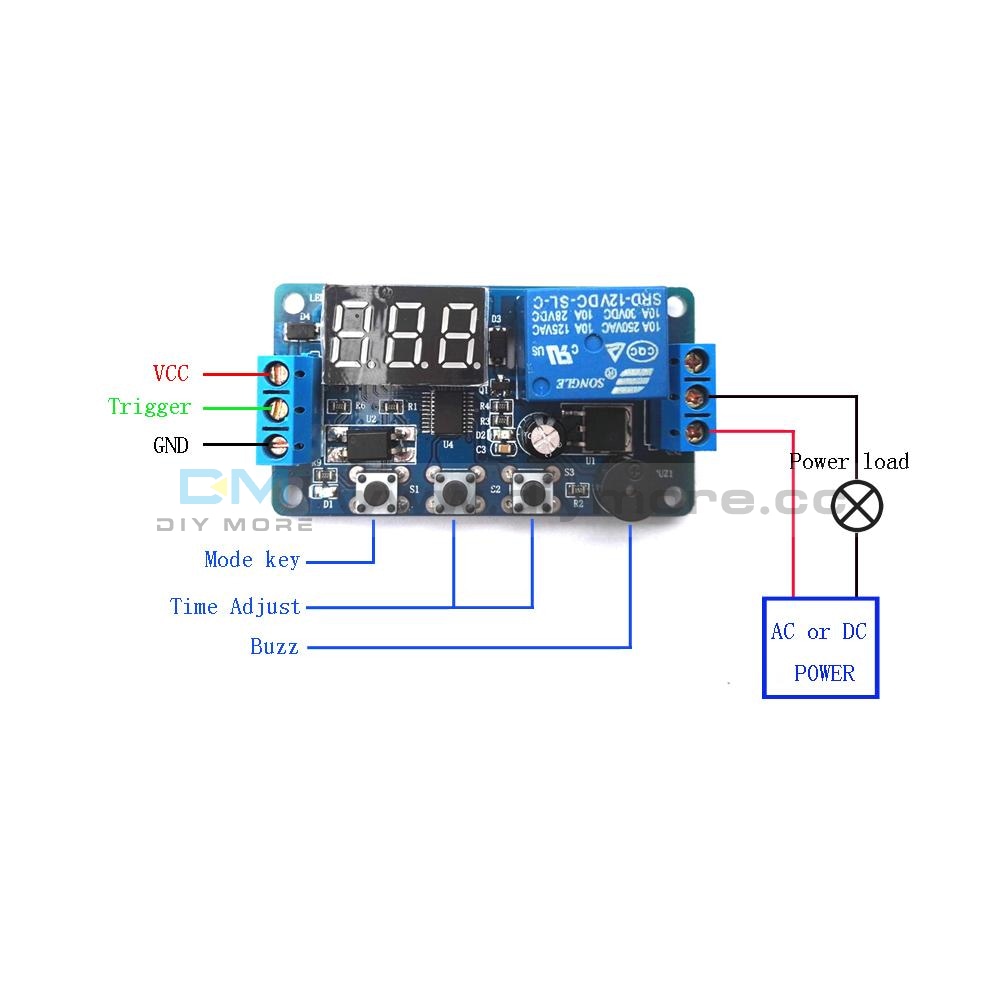 12V Led Display Timer Relay Module Delay Programmable Switch Board Car Buzzer Cz