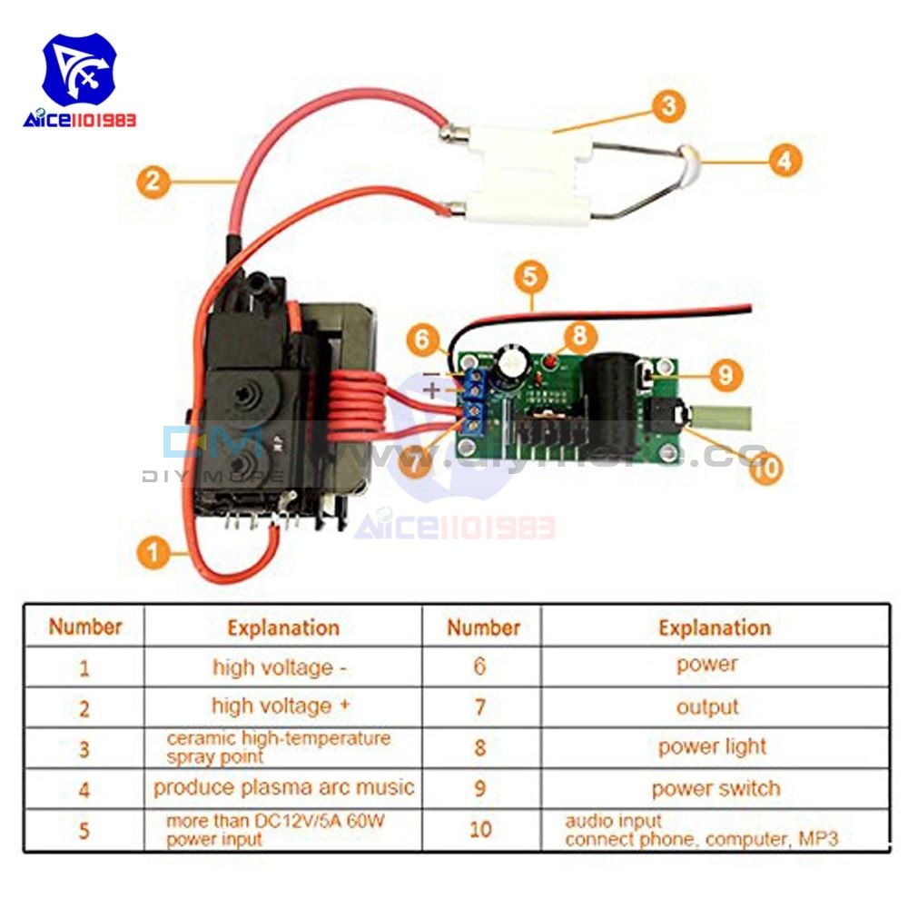 20KV ZVS Tesla Coil Booster High Voltage Generator Driver Board Module ...