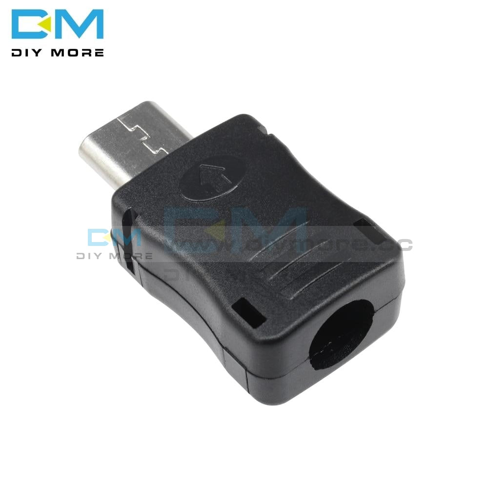 20Pcs Lot Diy Micro Usb 5 Pin T Port Male Plug Socket Connector With Plastic Cover Black Kit