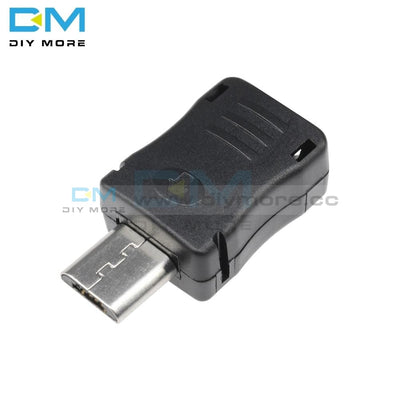 20Pcs Lot Diy Micro Usb 5 Pin T Port Male Plug Socket Connector With Plastic Cover Black Kit