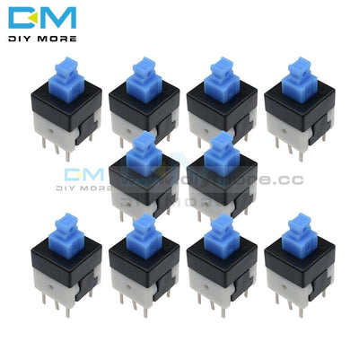 20Pcs 8X8Mm 8X8 Mm Cap Self Lock Locking Type Square Button Switch Blue 100000 Times Service Life