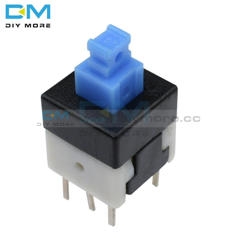 20Pcs 8X8Mm 8X8 Mm Cap Self Lock Locking Type Square Button Switch Blue 100000 Times Service Life