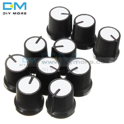 20Pcs Lot 0.6Cm 6Mm Knob White Face Plastic For Rotary Taper Potentiometer Hole Volume Control