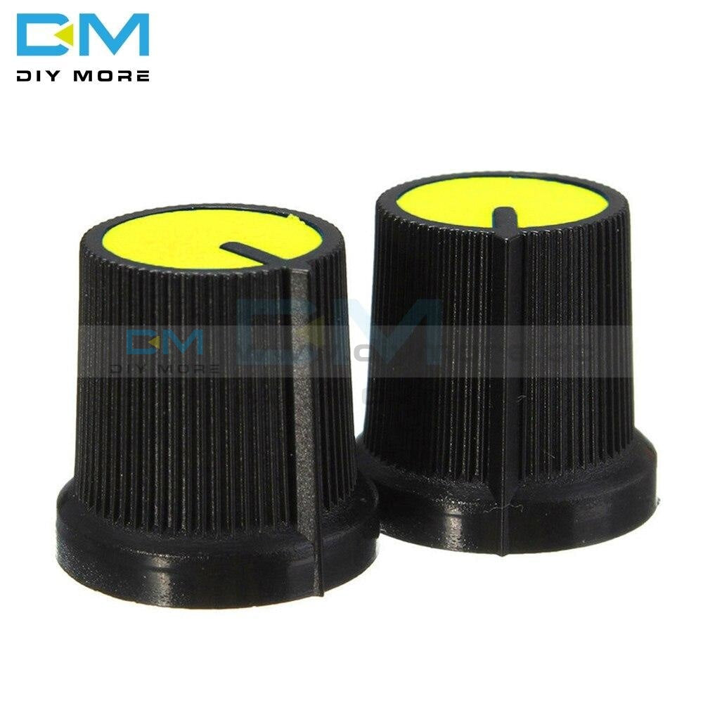 20Pcs Lot 6Mm 0.6Cm Knob Yellow Face Plastic For Rotary Taper Potentiometer Hole Volume Control