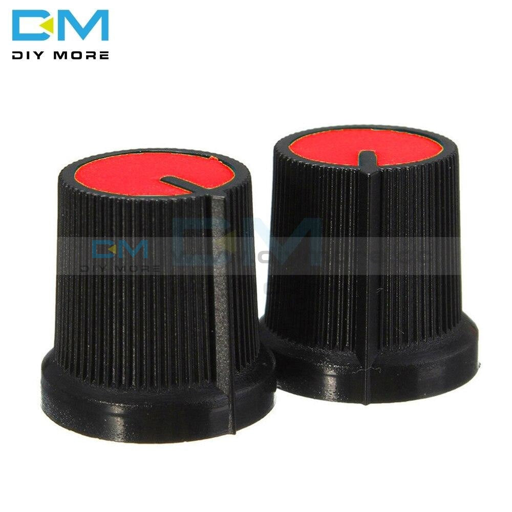 20Pcs Lot 6Mm Knob Red Face Plastic For Rotary Taper Potentiometer Hole Volume Control Controller