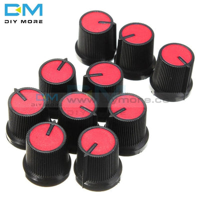 20Pcs Lot 6Mm Knob Red Face Plastic For Rotary Taper Potentiometer Hole Volume Control Controller