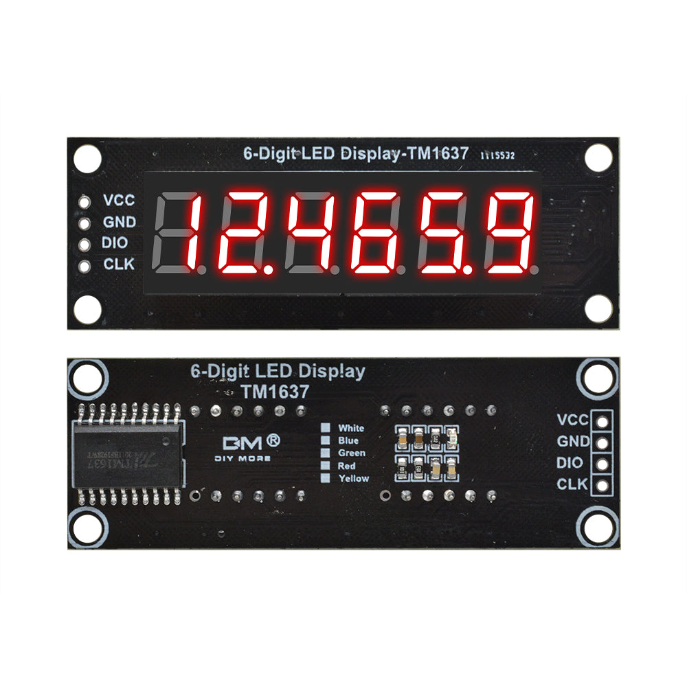 0.36 / 0.56 Inch 6 Digit 8 Digit 7-segments LED Display Module TM1637 74HC595