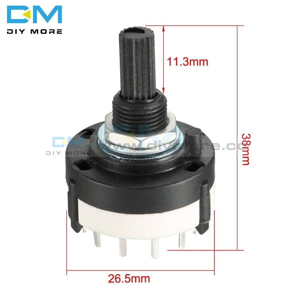 26Mm Diameter Rotary Switch 3 Knives 4 Files 6Mm Shaft Adjustable Gear With Black Knob For Arduino