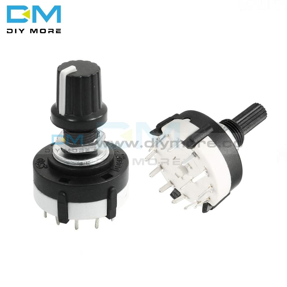 26Mm Diameter Rotary Switch 3 Knives 4 Files 6Mm Shaft Adjustable Gear With Black Knob For Arduino
