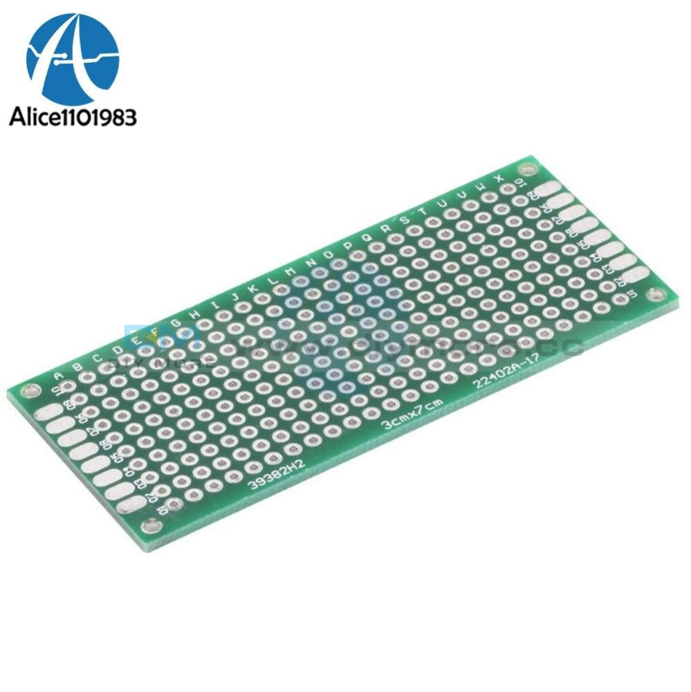 2Pcs Double Side Prototype Pcb Bread Board Tinned Universal 3X7 Cm 30X70 Mm Fr4 Green 3X7Cm 2.54Mm
