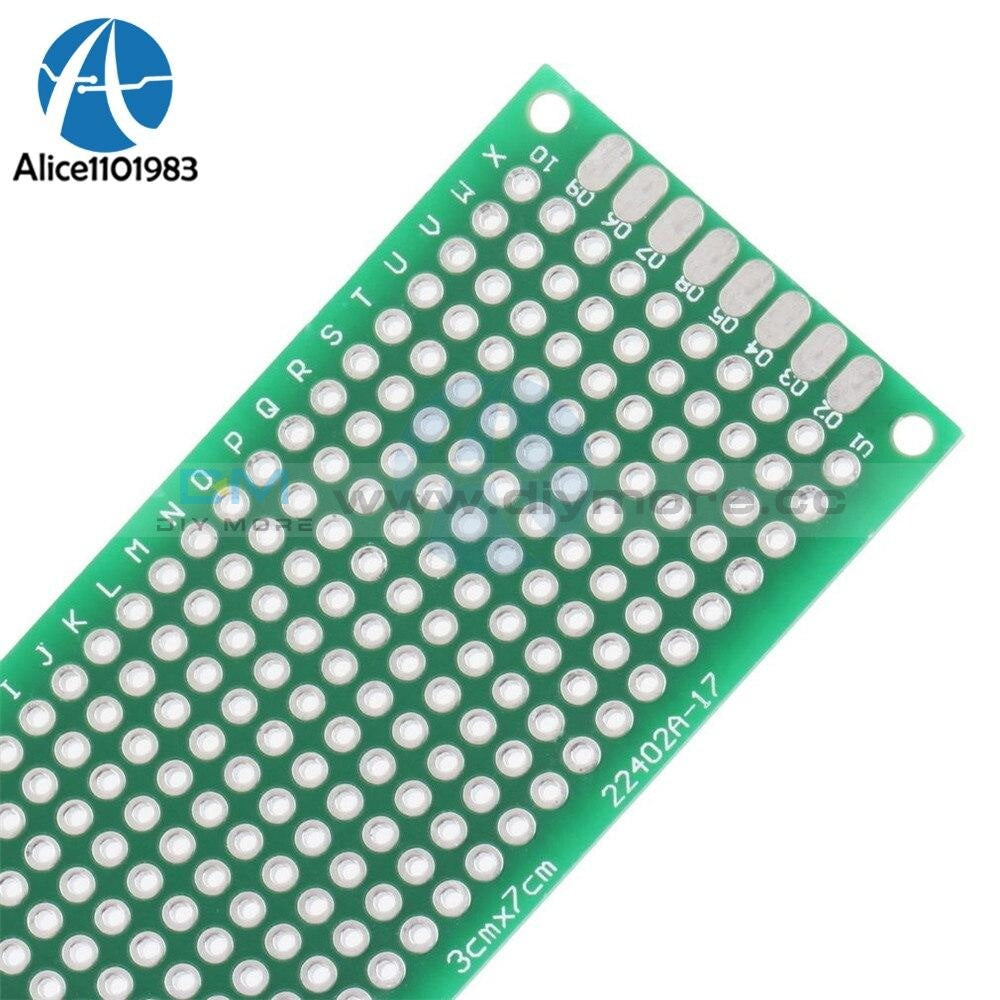 2Pcs Double Side Prototype Pcb Bread Board Tinned Universal 3X7 Cm 30X70 Mm Fr4 Green 3X7Cm 2.54Mm