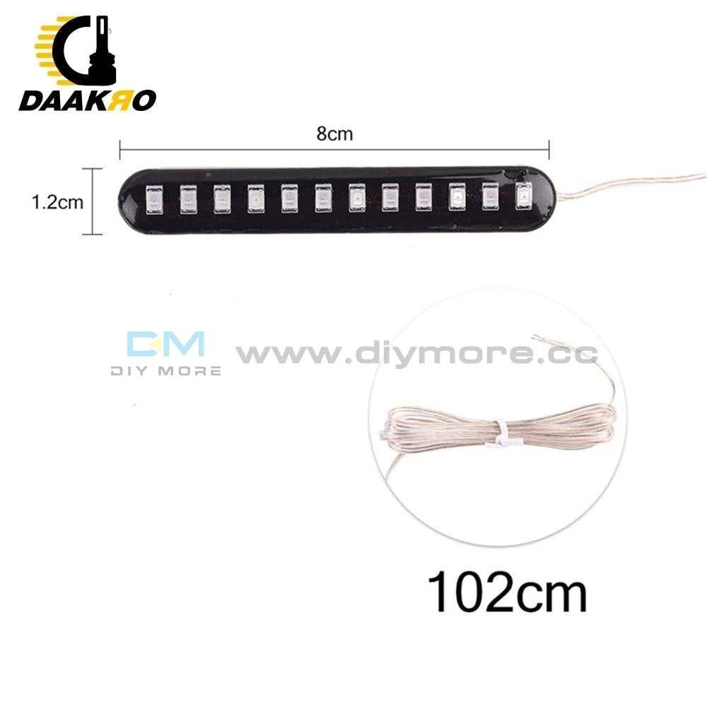 2Pcs Led Turn Signals Strip Motorcycle Flowing Water Tail Brake Lights 12 3528Smd License Plate