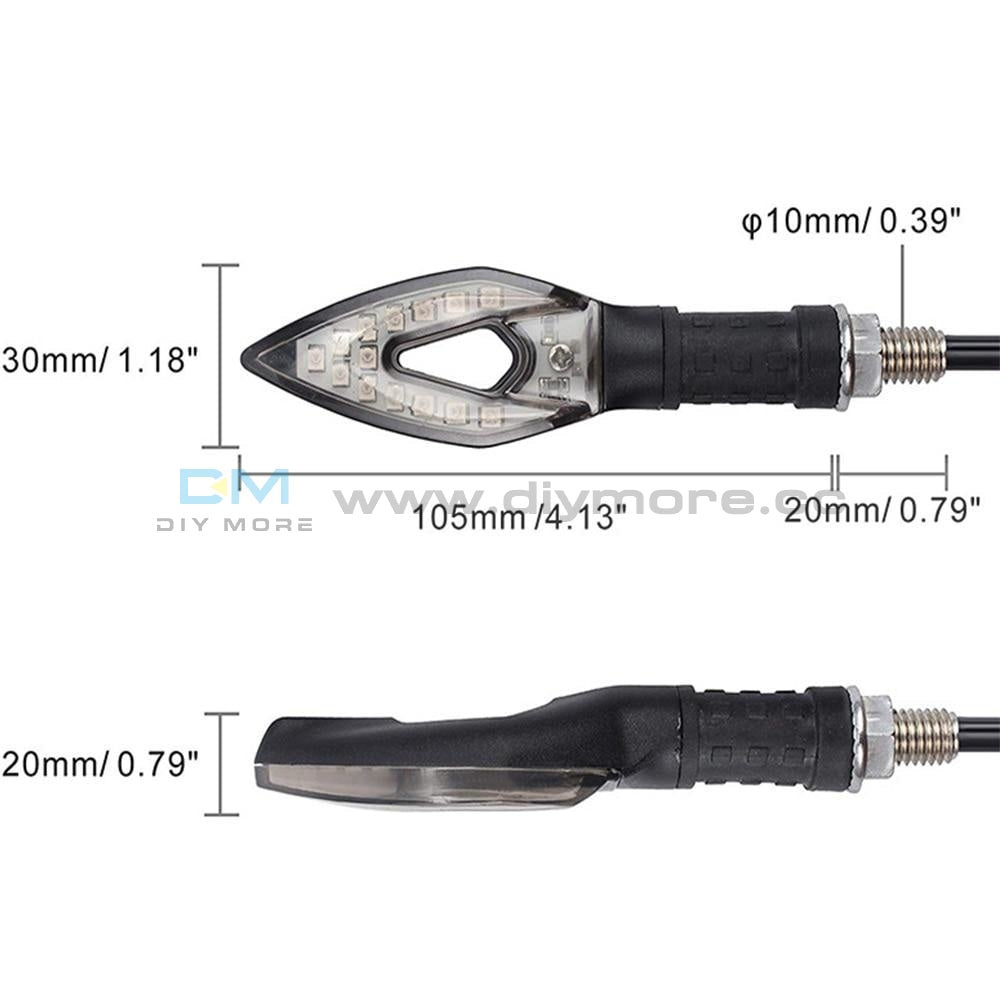 2Pcs Universal Flowing Water Flicker Led Motorcycle Turn Signal Indicators Bike Amber Blinker Lamp