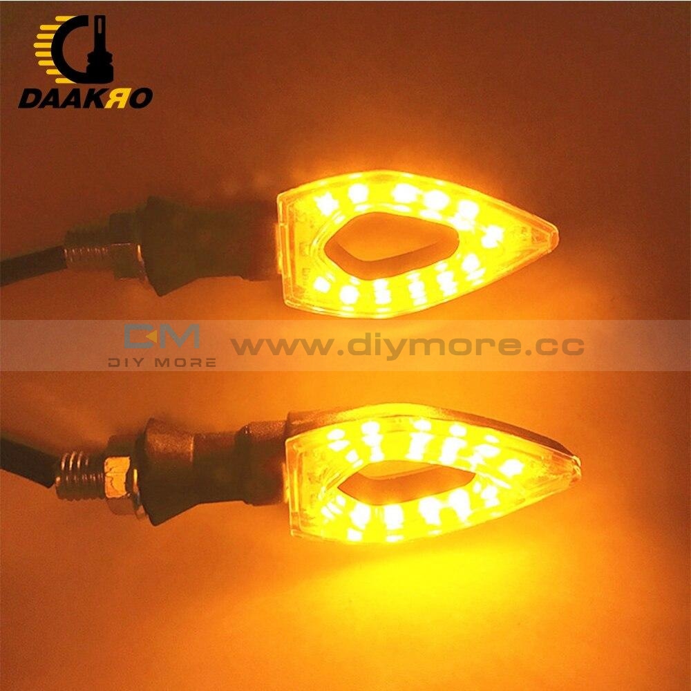 2Pcs Universal Flowing Water Flicker Led Motorcycle Turn Signal Indicators Bike Amber Blinker Lamp