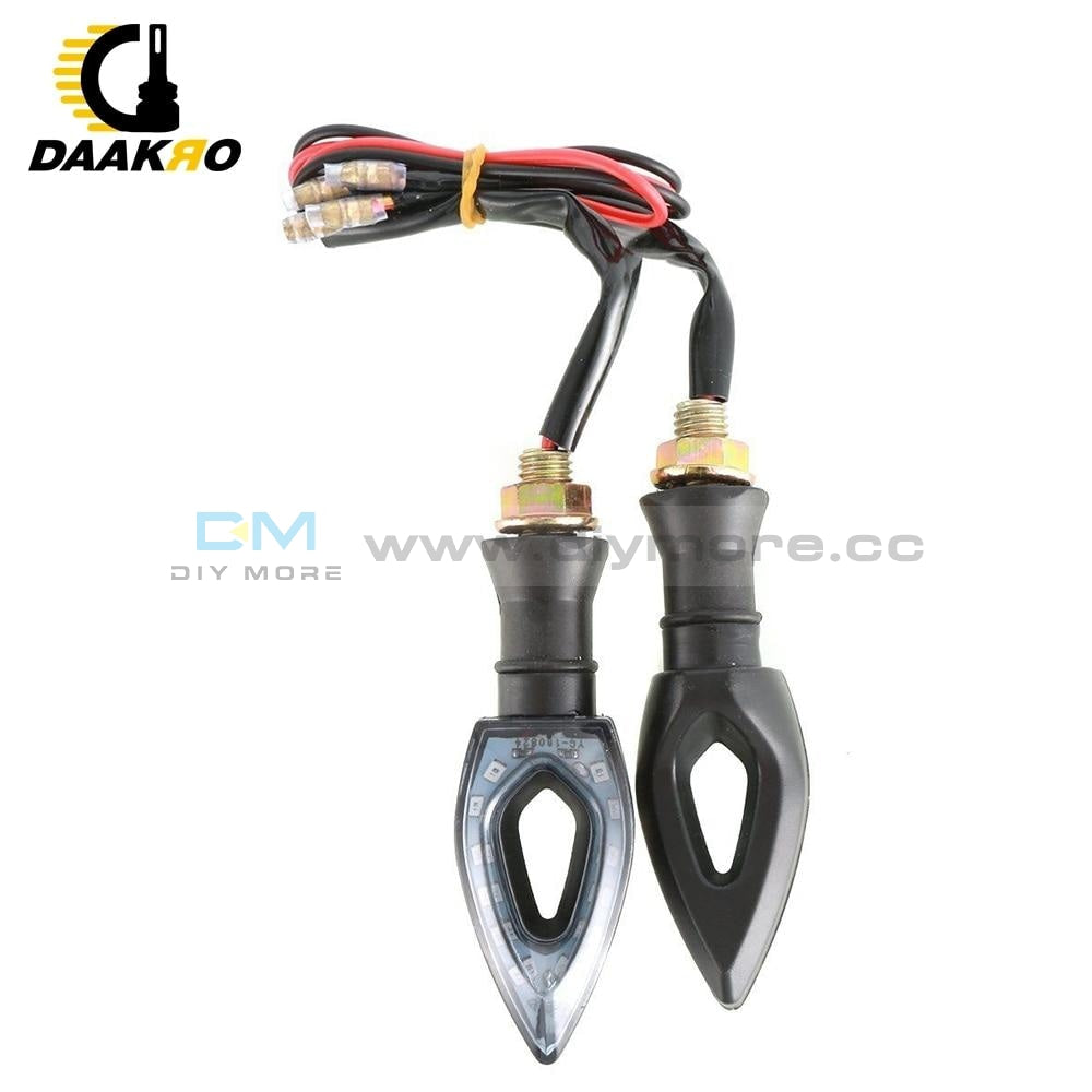 2Pcs Universal Flowing Water Flicker Led Motorcycle Turn Signal Indicators Bike Amber Blinker Lamp