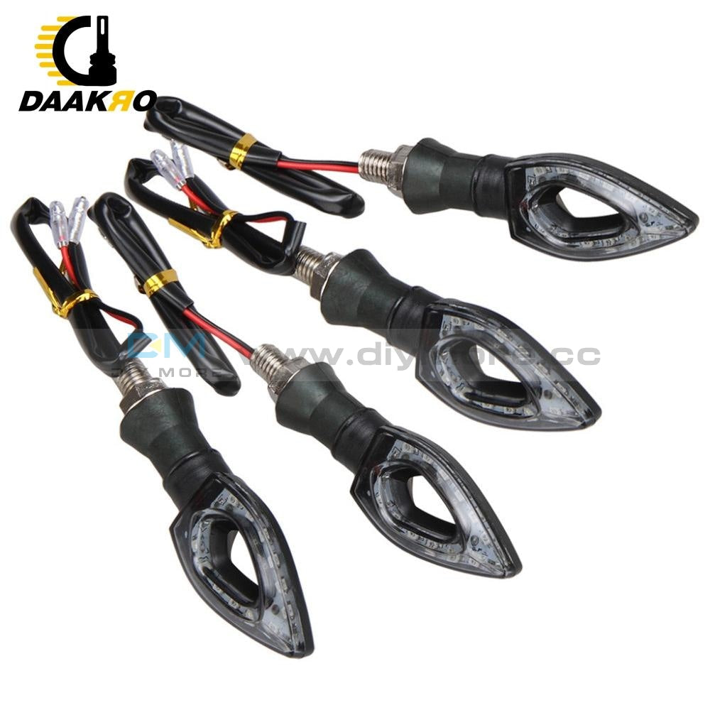 2Pcs Universal Flowing Water Flicker Led Motorcycle Turn Signal Indicators Bike Amber Blinker Lamp