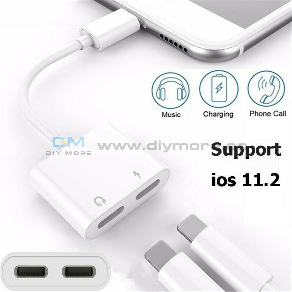 Adapter For Iphone X 6S 7 8 Plus Xs Max Splitter Audio Earphone Aux Charger Dual Module
