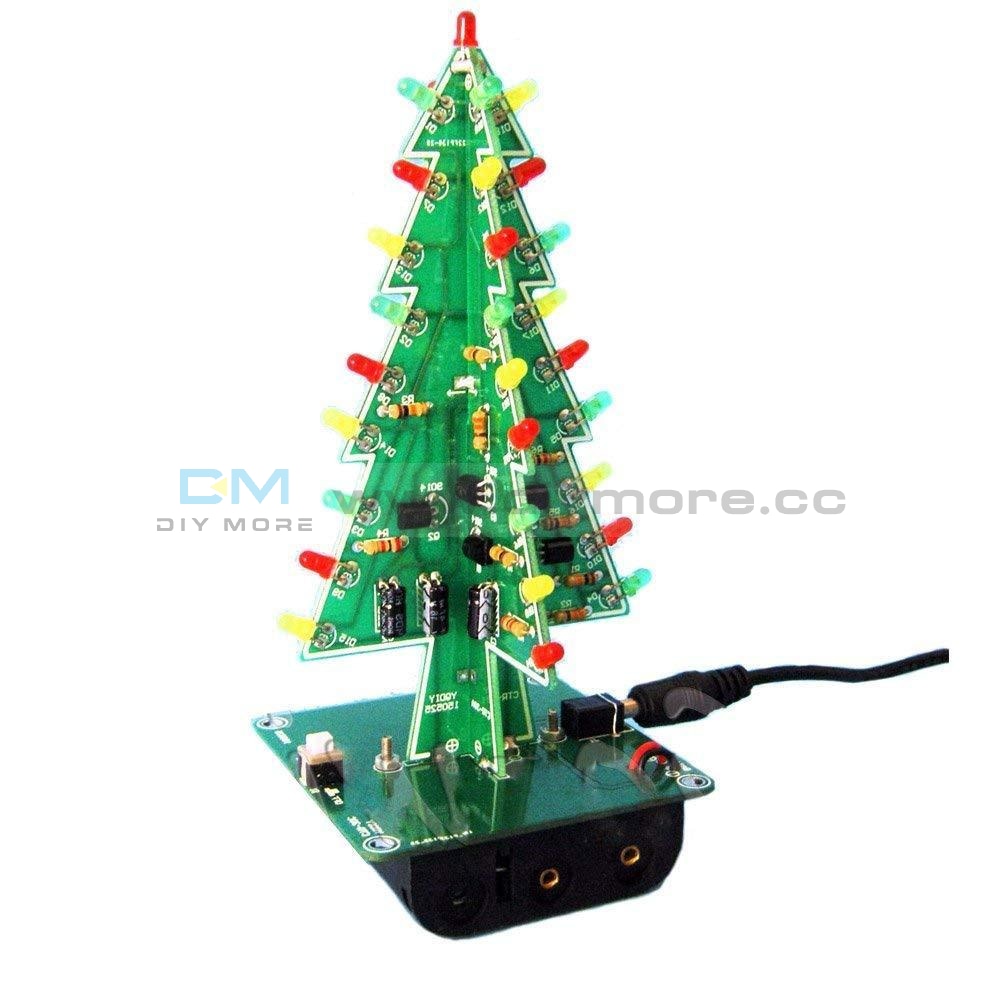 3D Christmas Tree Led Flashing Light Diy Kit 3 Colors Red Green Yellow Flash Circuit Without