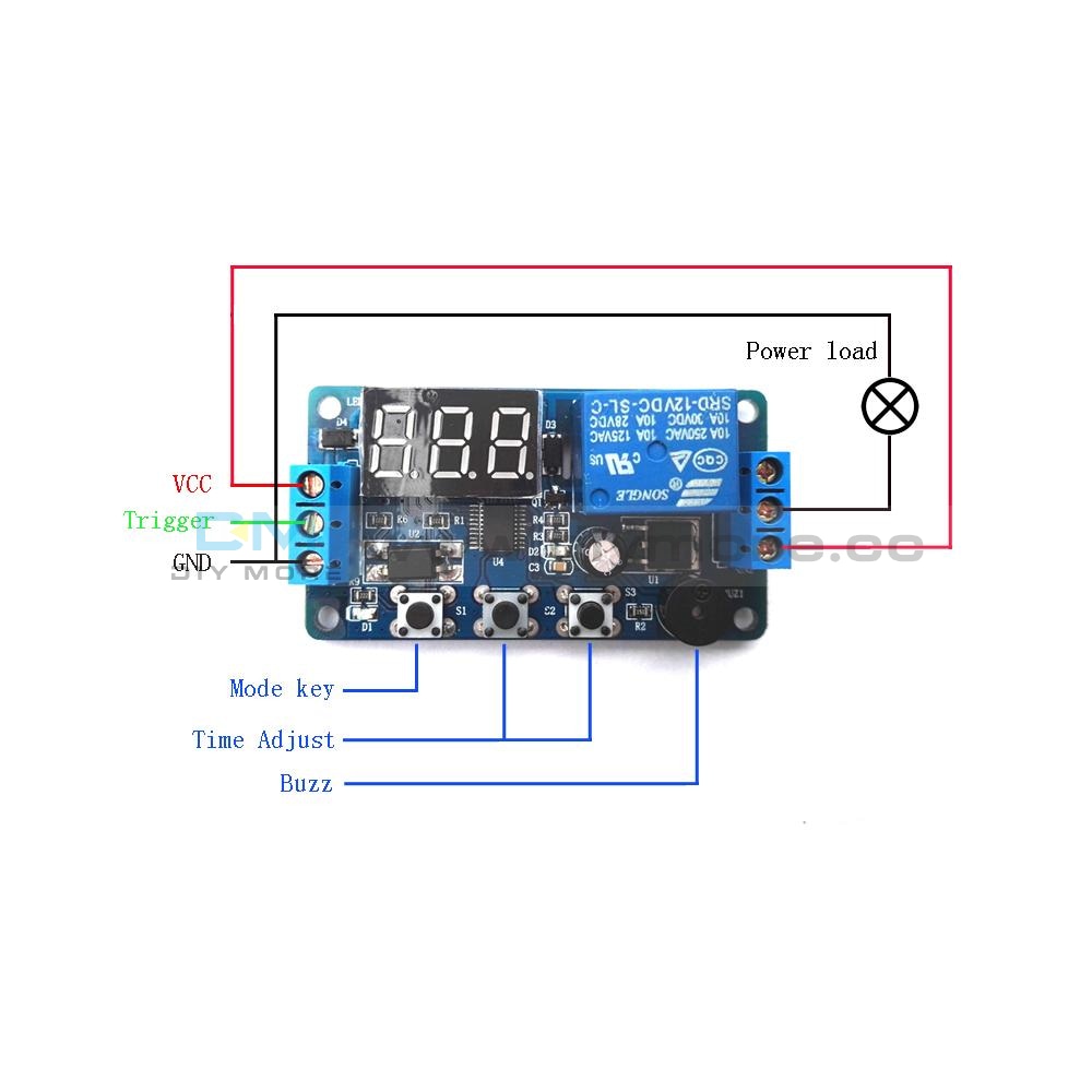 12V Led Display Timer Relay Module Delay Programmable Switch Board Car Buzzer Cz