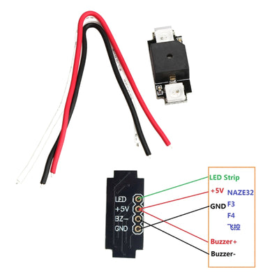 WS2812B RGB 2/6/8 LED Strip Dual Modes 5V Buzzer For Arduino FPV RC Quadcopter