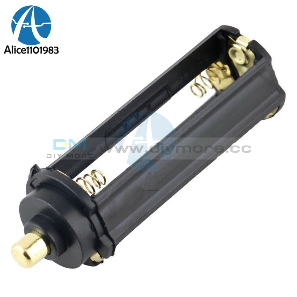 2Pcs/lot 3 Aaa Battery Black Plastical Metal Holder Box Case Cylindrical Type For 7Th Flashlight
