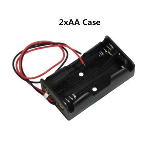 2PCS 2xAA Storage Box Holder with Wire Leads for Soldering Plastic Battery Case