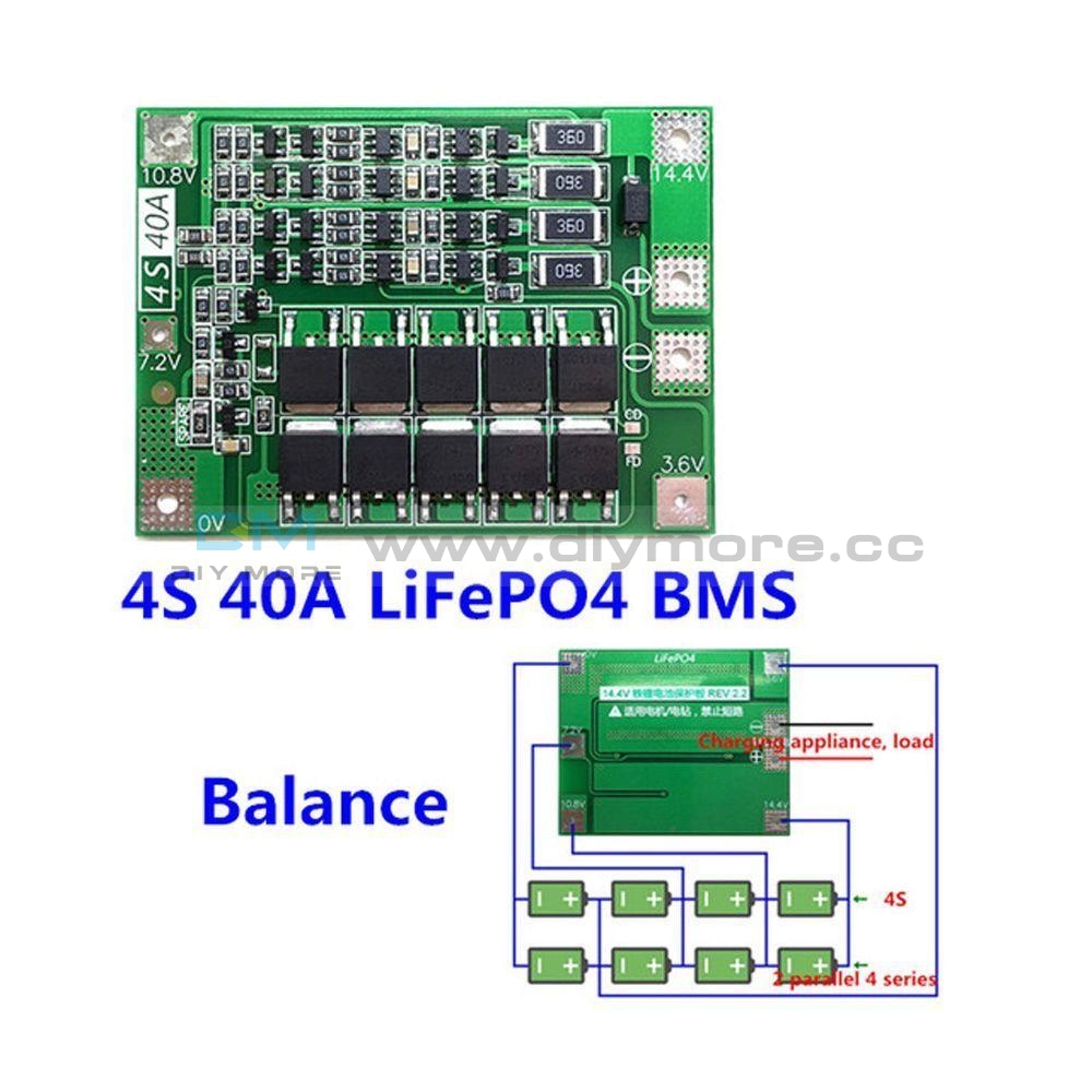 Bms 4S 40A Lithium Battery Protection Board With Balance Enhance Version 18650 Lithium Charger Pcb