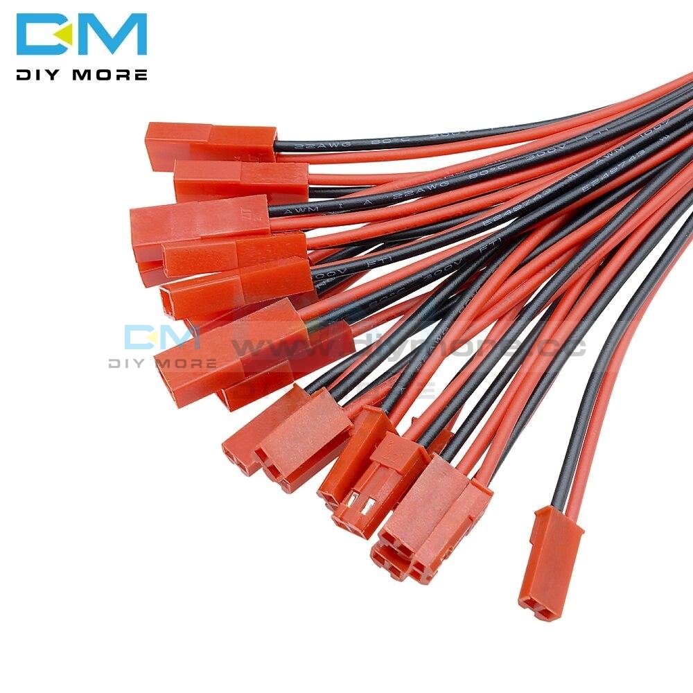 5 Pairs 10Cm A Pair Of 100Mm Male Female Jst Connector Plug Cable For Rc Bec Battery Helicopter Diy