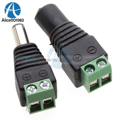 5 X Male + Female 2.1X5.5Mm Dc Power Cable Jack Adapter Connector Plug Led Strip Cctv Camera Use 12V