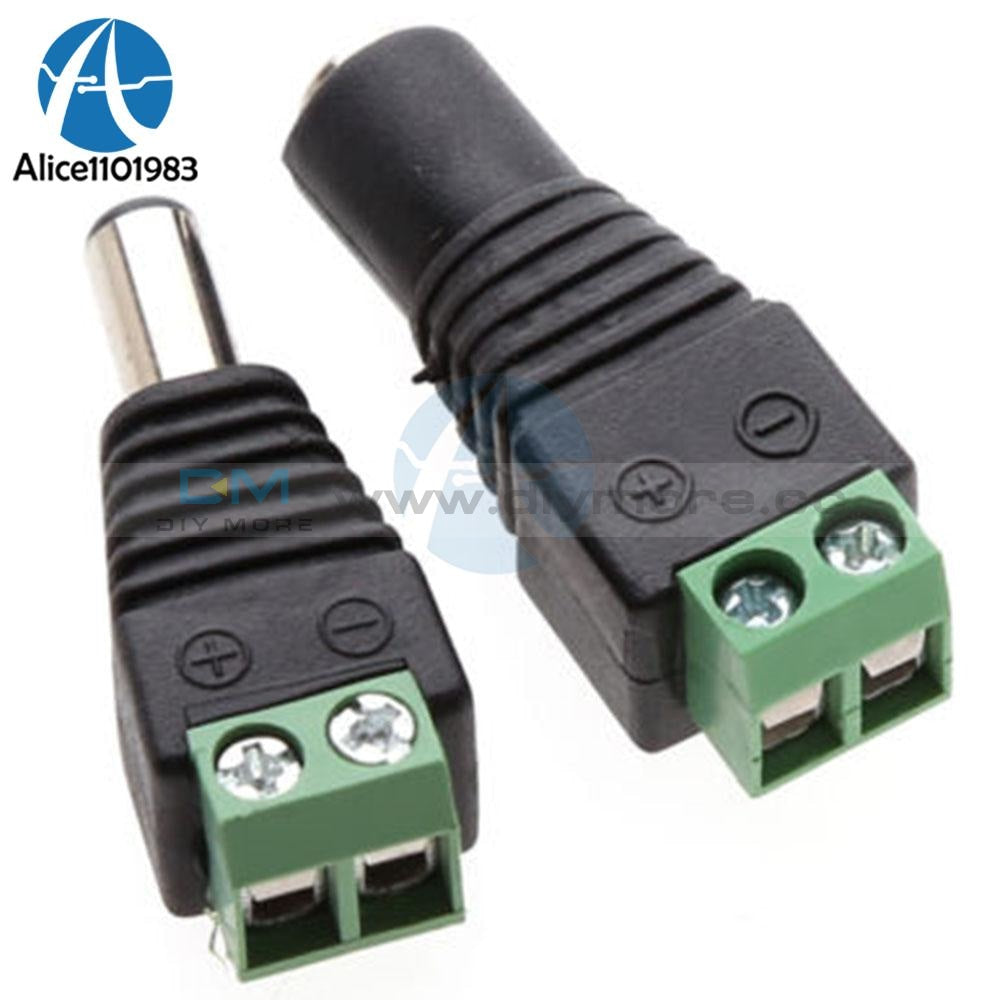 5 X Male + Female 2.1X5.5Mm Dc Power Cable Jack Adapter Connector Plug Led Strip Cctv Camera Use 12V
