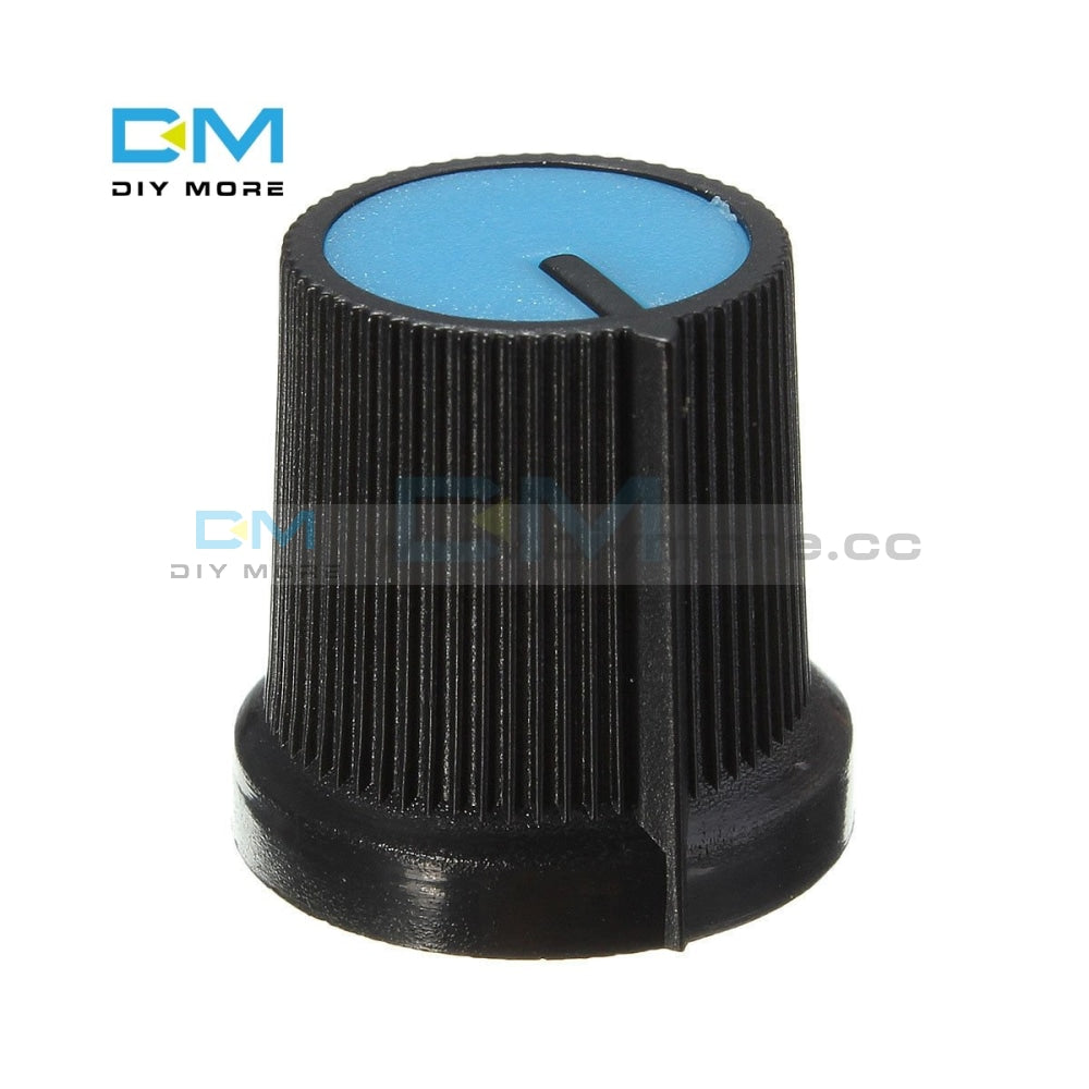 50Pcs Lot Black Knob Blue Face Plastic For Rotary Taper Potentiometer Hole 6Mm New Potentiometers