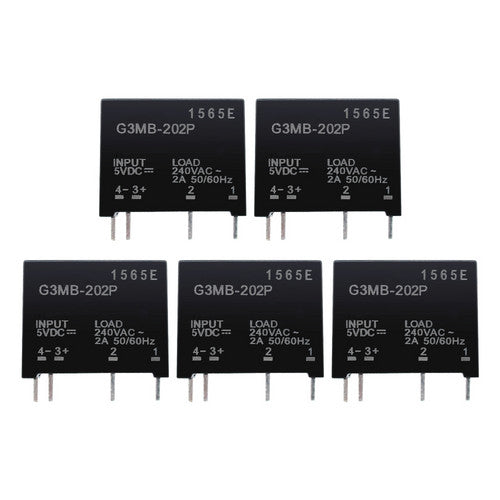 5PCS G3MB-202P SSR Solid State Relay Module 5V Input DC Output 240V AC 2A