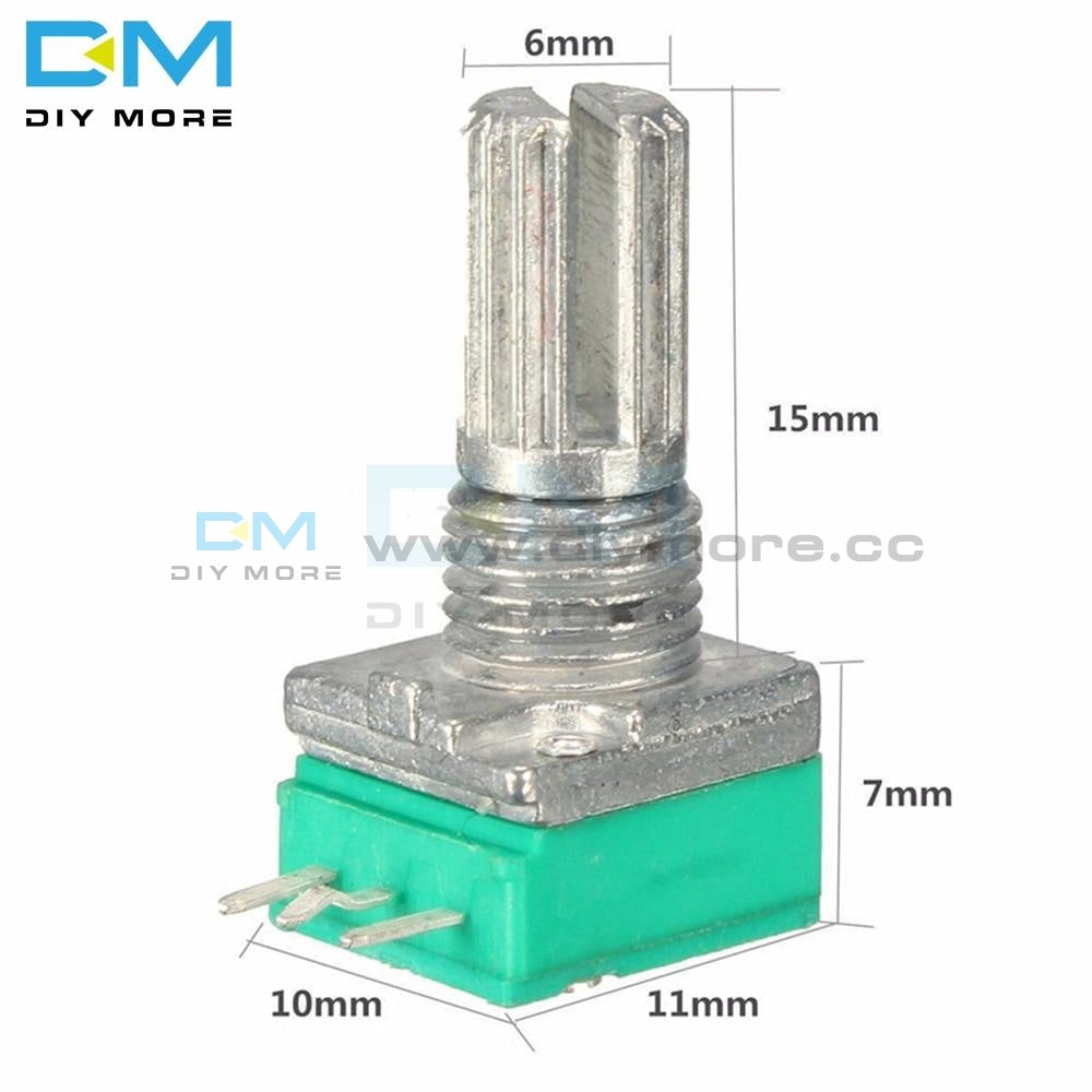 5Pcs 6Mm 3 Pin Knurled Shaft Single Linear B Type B5K B10K B20K B50K B100K B500K Ohm Rotary