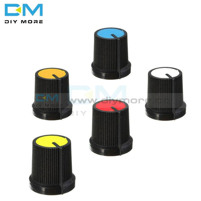 5Pcs Black Knob Blue White Yellow Red Orange 5 Colors Face Plastic For Rotary Taper Wh148