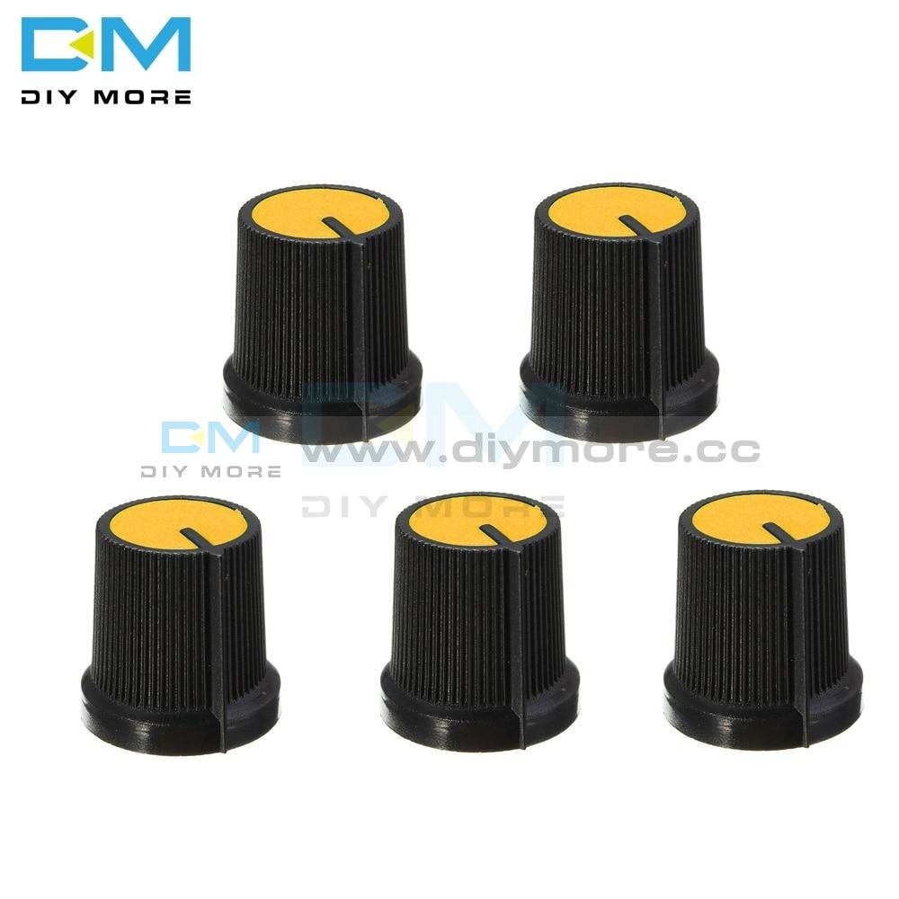 5Pcs Black Knob Blue White Yellow Red Orange 5 Colors Face Plastic For Rotary Taper Wh148