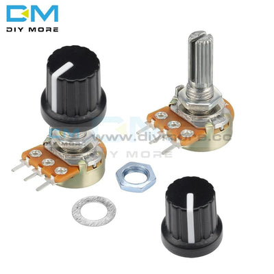 5Pcs Potentiometer Resistor 1K 2K 5K 10K 20K 50K 100K 250K 500K 1M Ohm Linear Taper Rotary Cap Knob