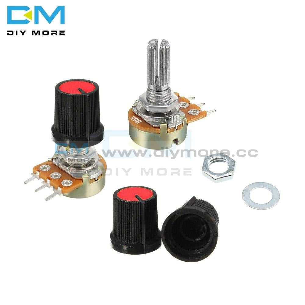 5Pcs Red Linear Taper Rotary Potentiometer Resistor Cap Knob For Arduino 1K 2K 5K B10K B20K B50K